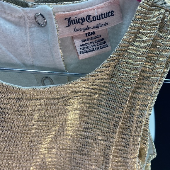 *JUICY COUTURE* 18M Gold Peplum Top NWT - Picture 3 of 7